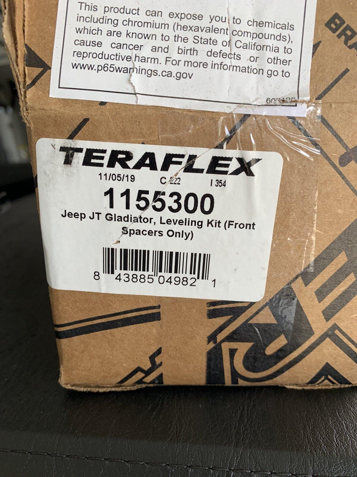 Jeep Gladiator Teraflex 1155300 1.5” Performance Spacer Leveling Kit 3579F94B-C565-4A08-A712-709C1876796E