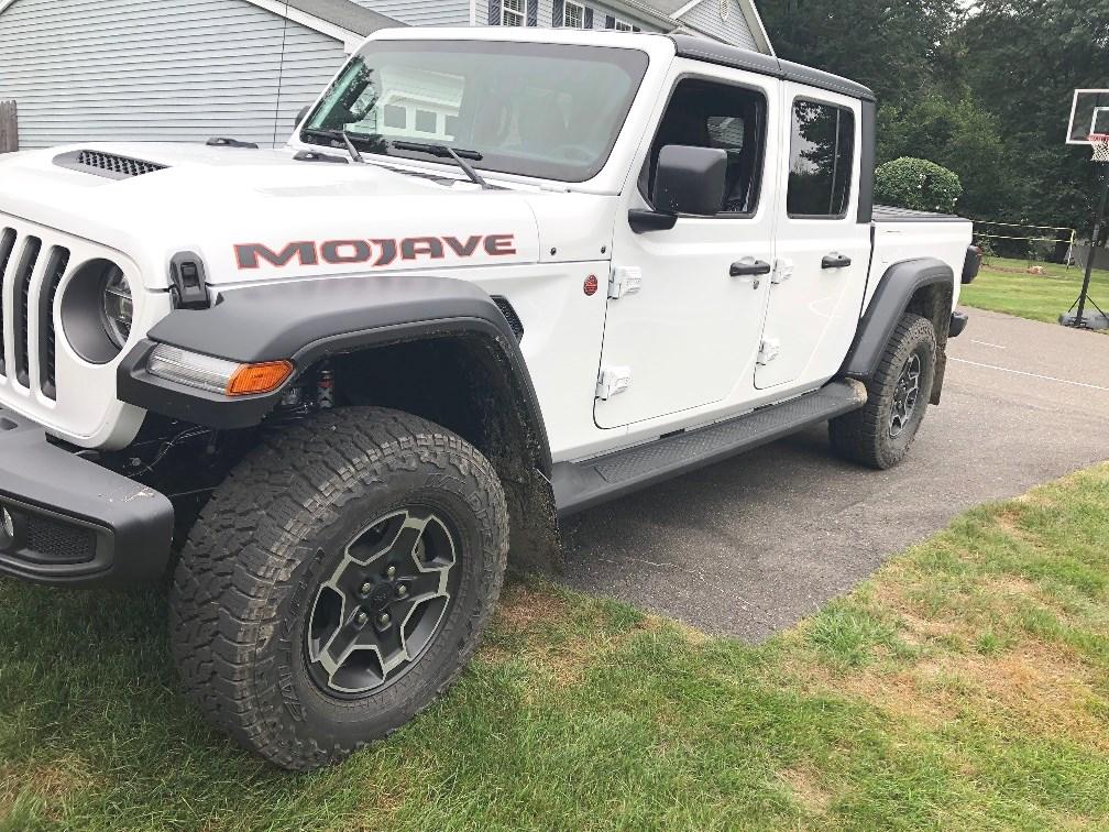 Jeep Gladiator I installed Front & Rear RokBlokz.com mud flaps on my 2021 Gladiator Rubicon I love them easy to take off with thumb screws when going off road flaps w mud 2