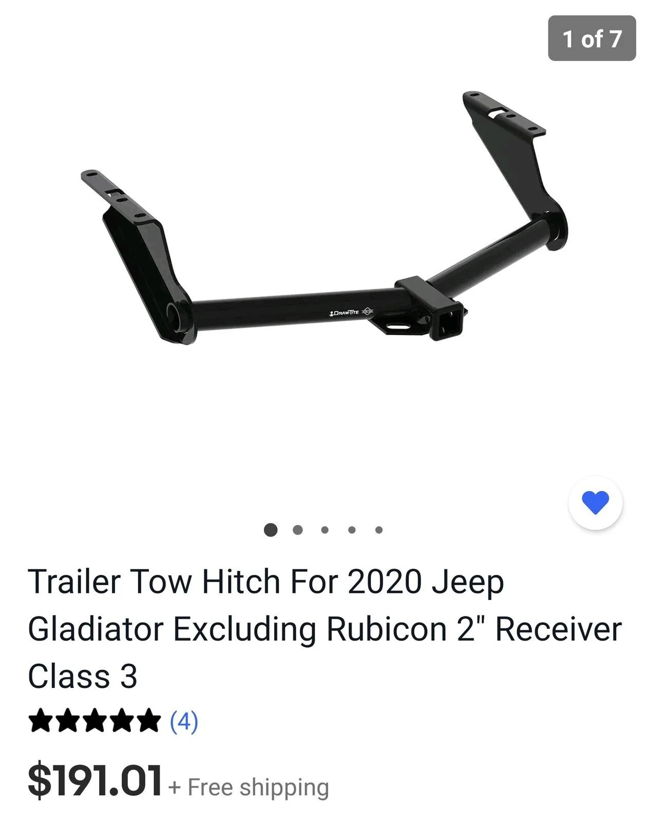 Jeep Gladiator Ebay Trailer Tow hitch and Receiver Screenshot_20210901-130235