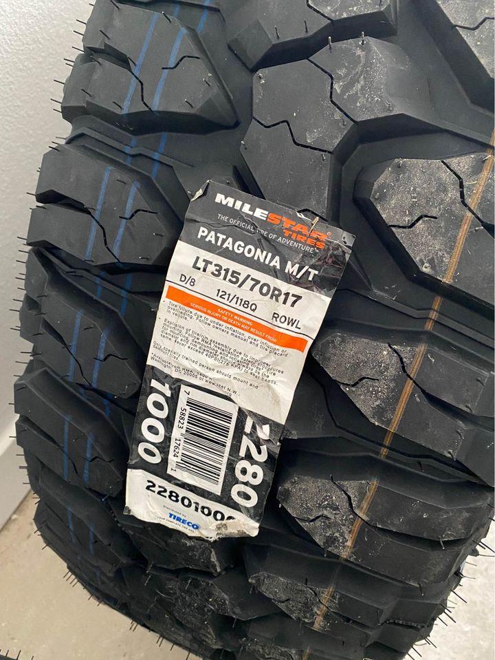 Jeep Gladiator (Brand New) Milestar Patagonia MT 315x70x17 Tires, set of Five (5) 240347603_10219958434531864_351723600794517188_n