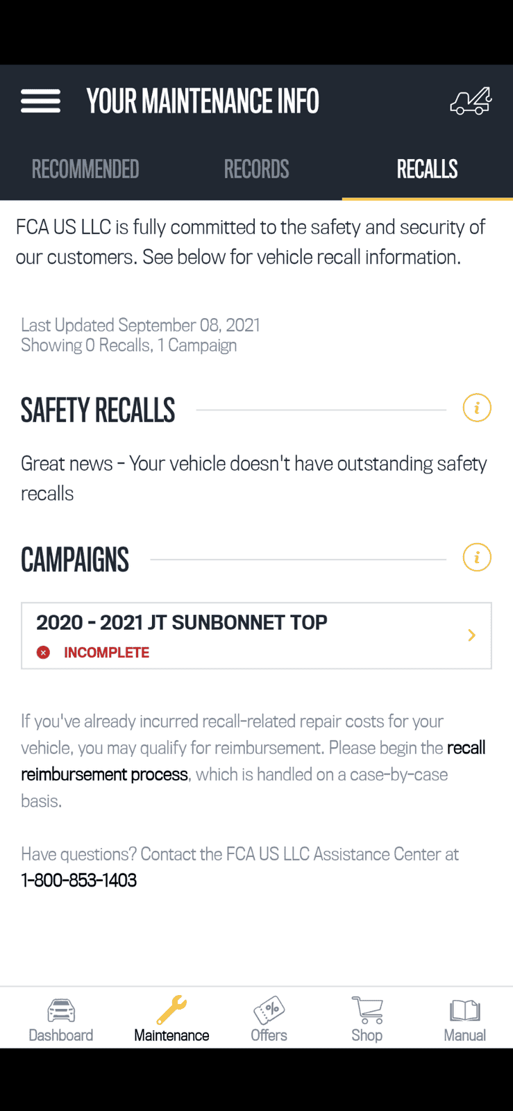 Jeep Gladiator Sun bonnet campaign issue Screenshot_20210908-141026