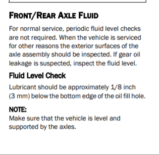 Jeep Gladiator Axle fluid weight and quantity…. 1631273037444