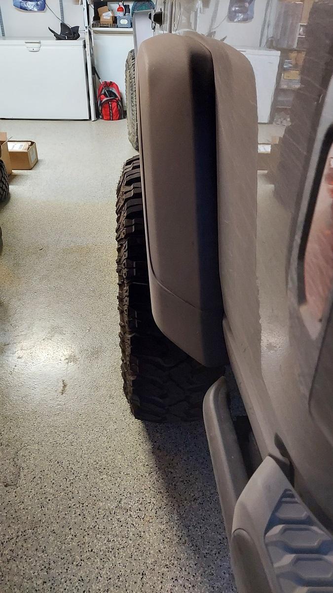 Jeep Gladiator Identifying how much tire will stick out, and is a 4.5BS needed: help, options, etc. 20210828_060213
