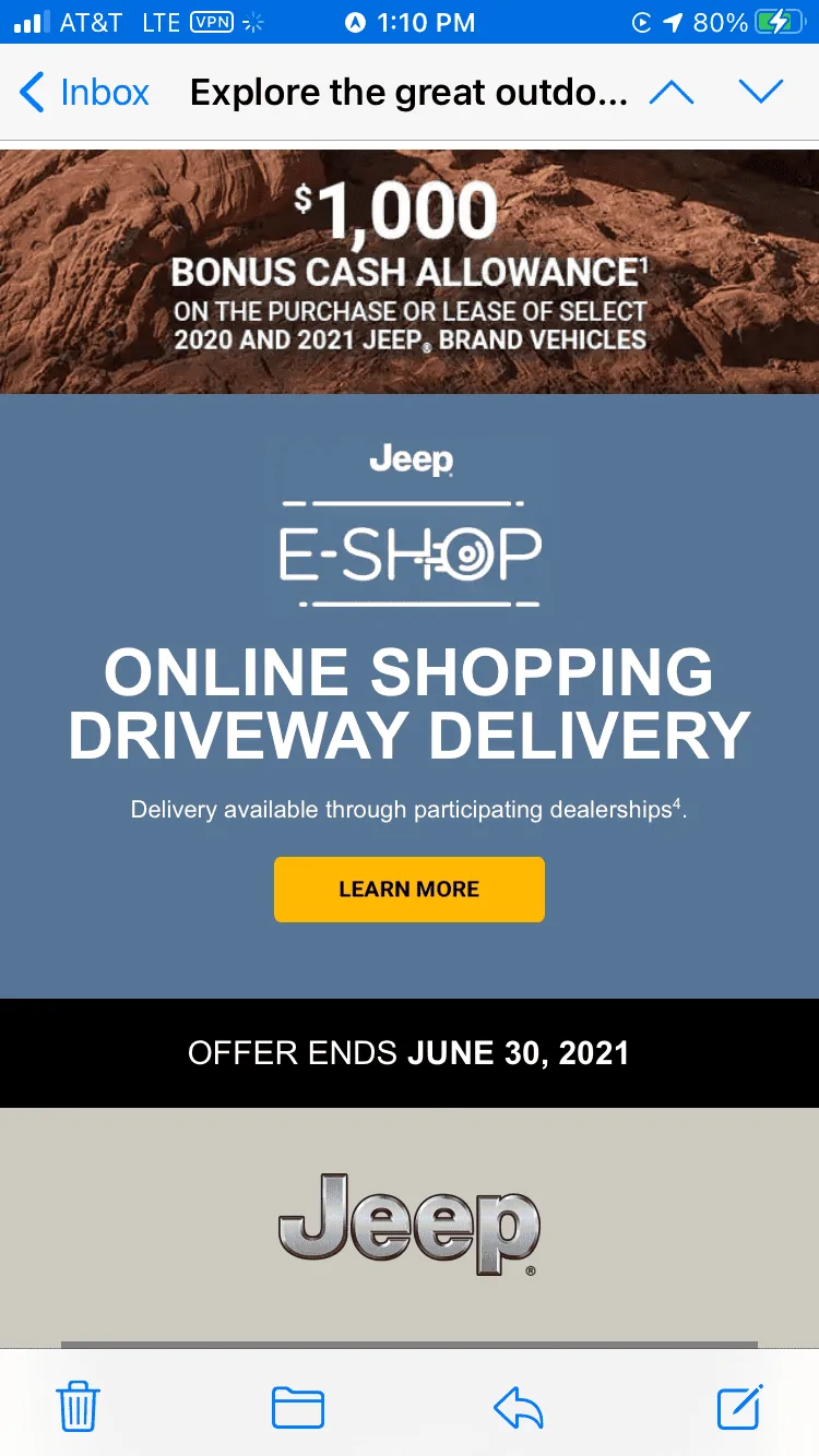 Jeep Gladiator Private Bonus Cash Offer of $1,750 DFC2AECE-BDF3-411E-B889-8EF25D292624