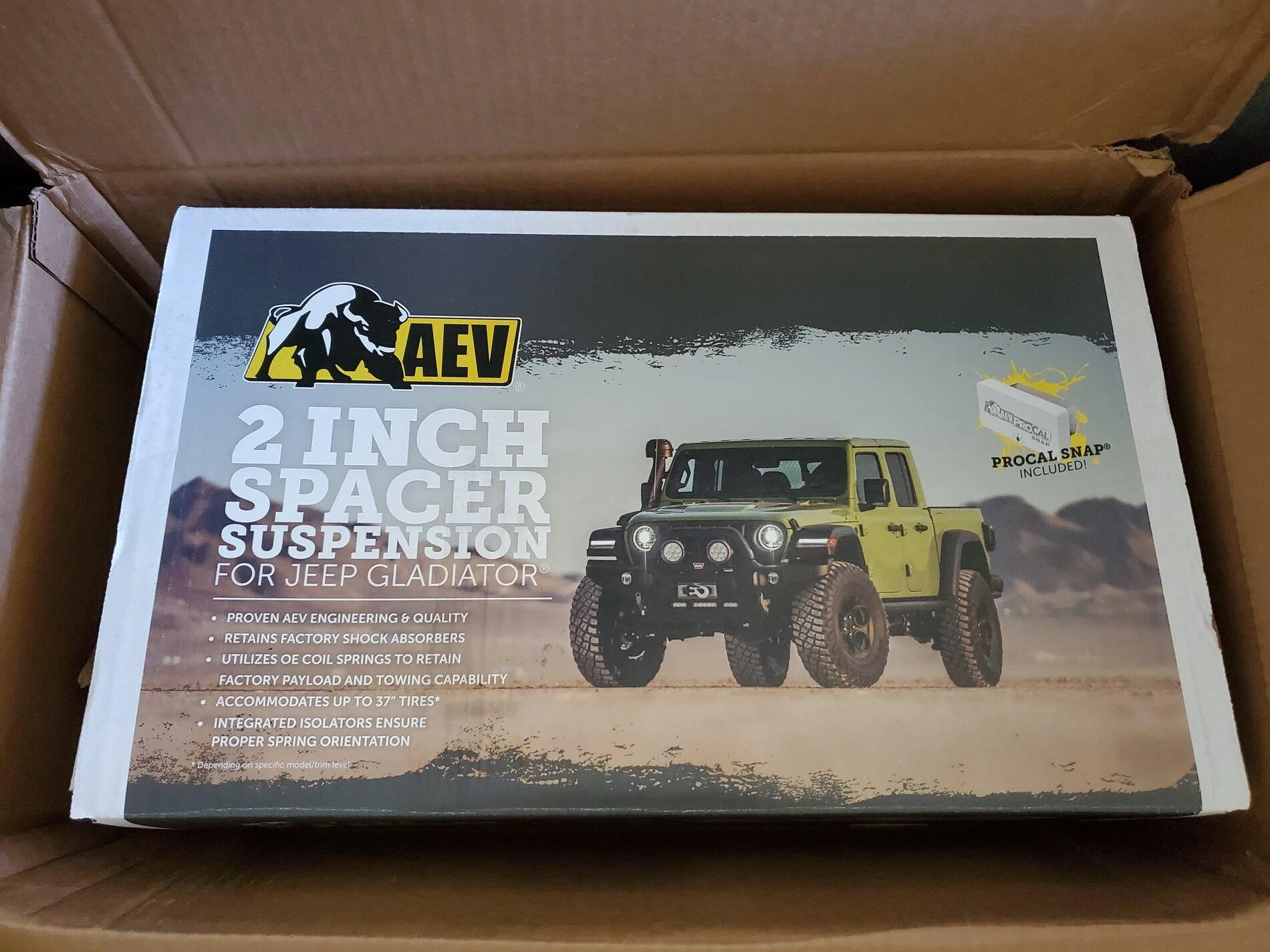 Jeep Gladiator AEV 2" Spacer Lift Kit with ProCal Snap Tool New in Box 20210914_173826