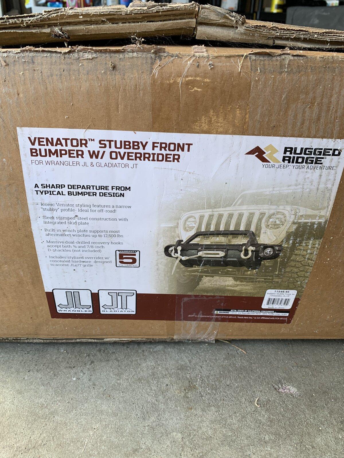 Jeep Gladiator New Rugged Ridge Venator Stubby Bumper w/ Overrider Bar $600 IMG_1215