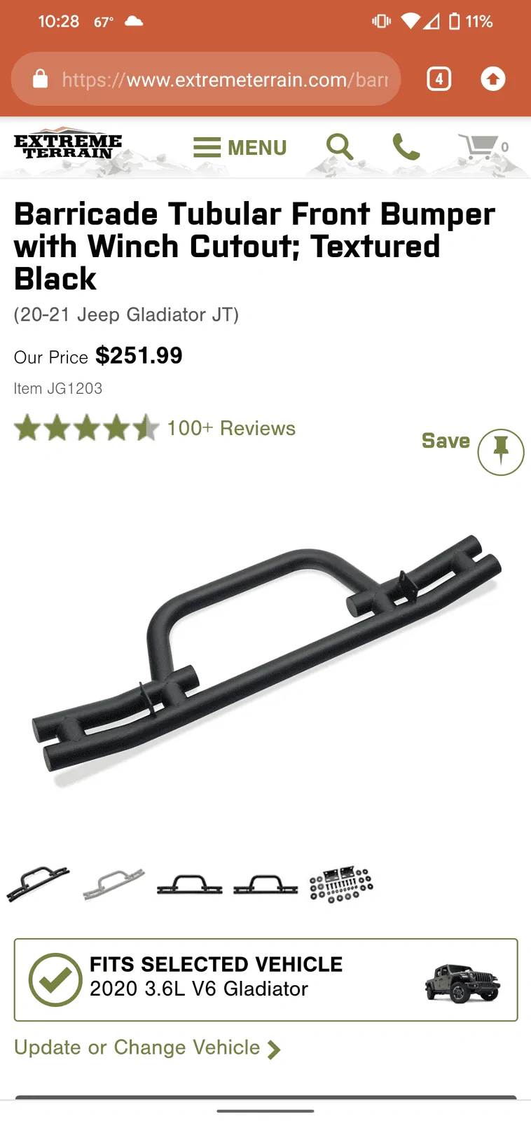 Jeep Gladiator Anyone running steel bumpers without a winch? Screenshot_20210920-222803