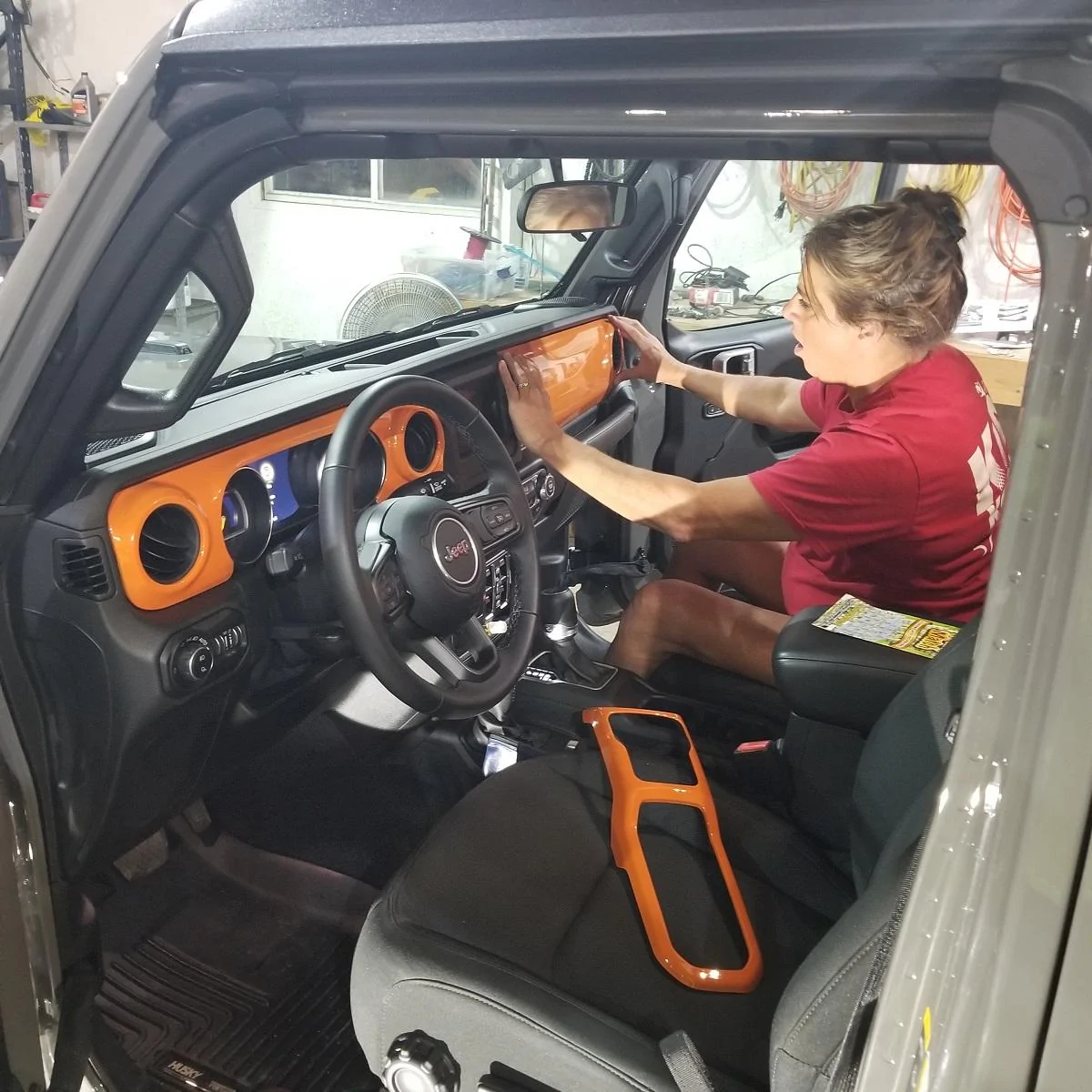 Jeep Gladiator Sting Gray build; Jeep #79 interior trim