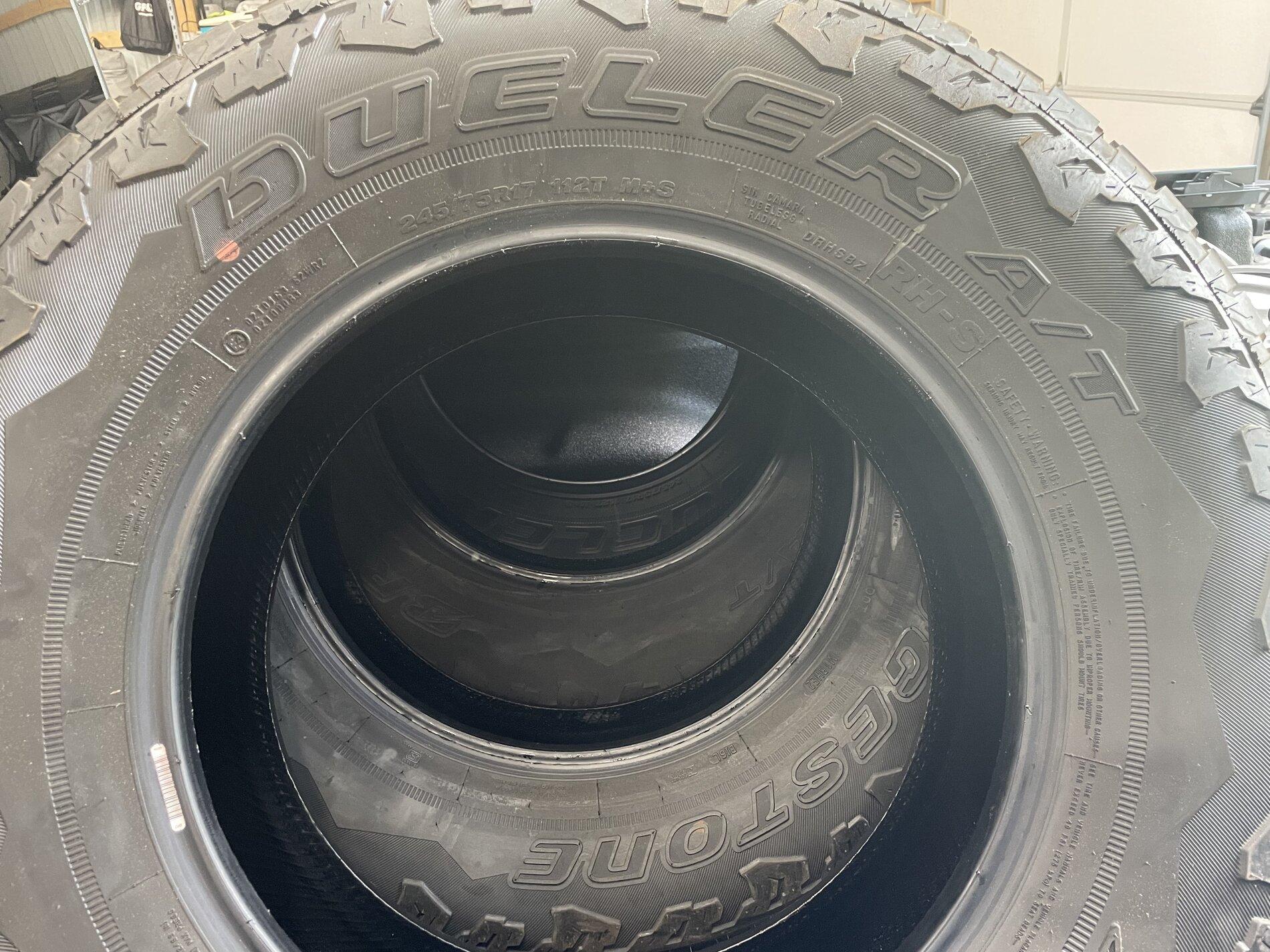 Jeep Gladiator Set of four - Brand new Bridgestone Dueler A/T (LT245/75-17) 0E209D99-9177-4265-9682-E38339B77D1B