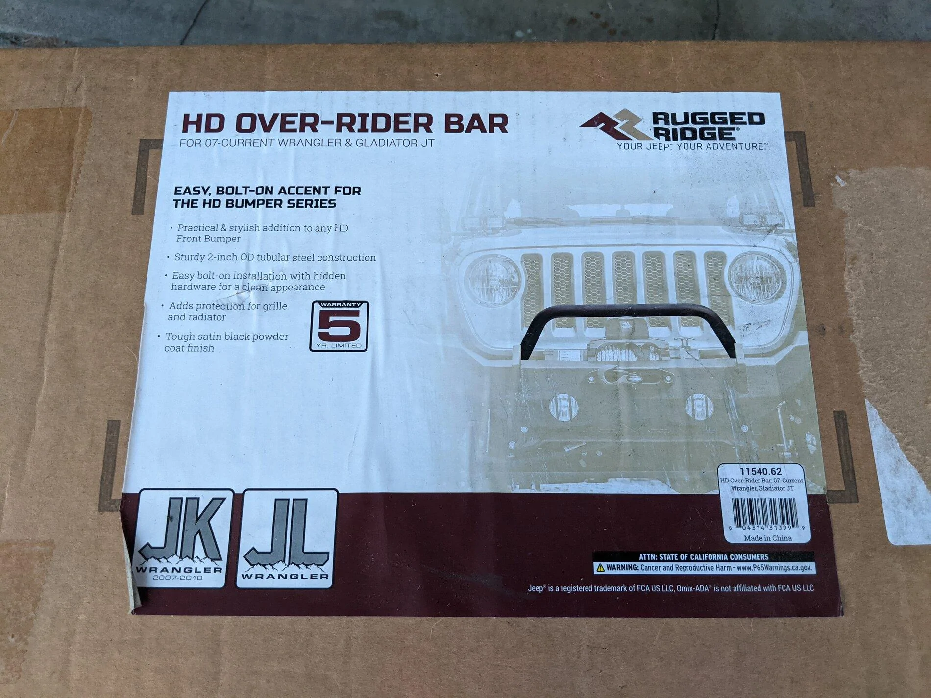 Jeep Gladiator Rugged Ridge HD Stubby Front Bumper with Overrider PXL_20210917_020025580