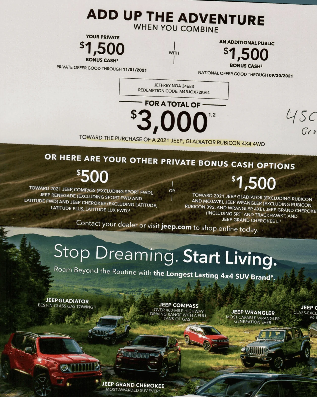 Jeep Gladiator Private Cash Bonus Offer - A Bad April Fools Joke in September? Rubicon