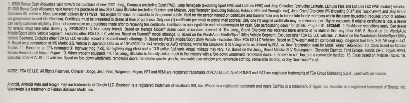Jeep Gladiator Private Cash Bonus Offer - A Bad April Fools Joke in September? Rubicon FP