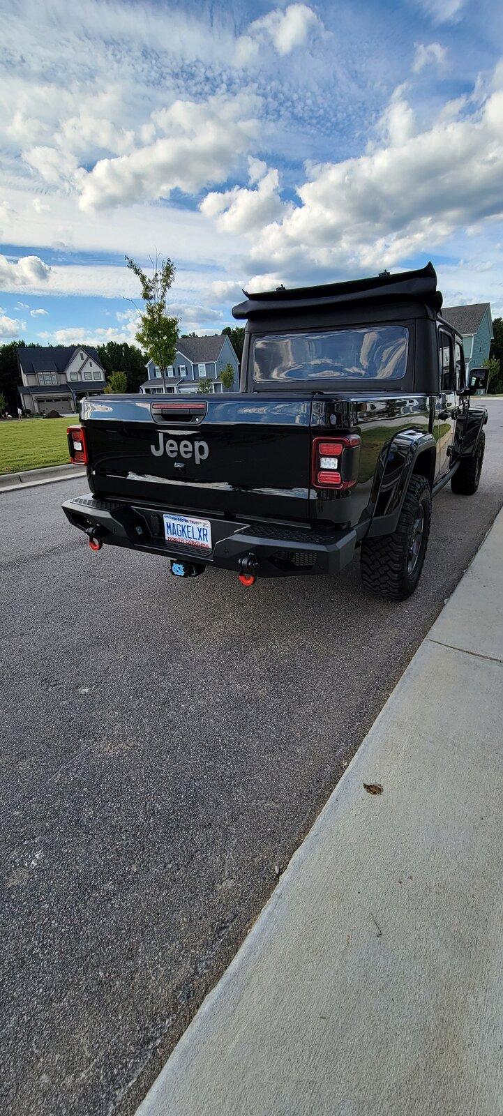 Jeep Gladiator Rough Country Rear bumper or Go Rhino’s Trailline Rear Full Width Bumper 20210925_164646