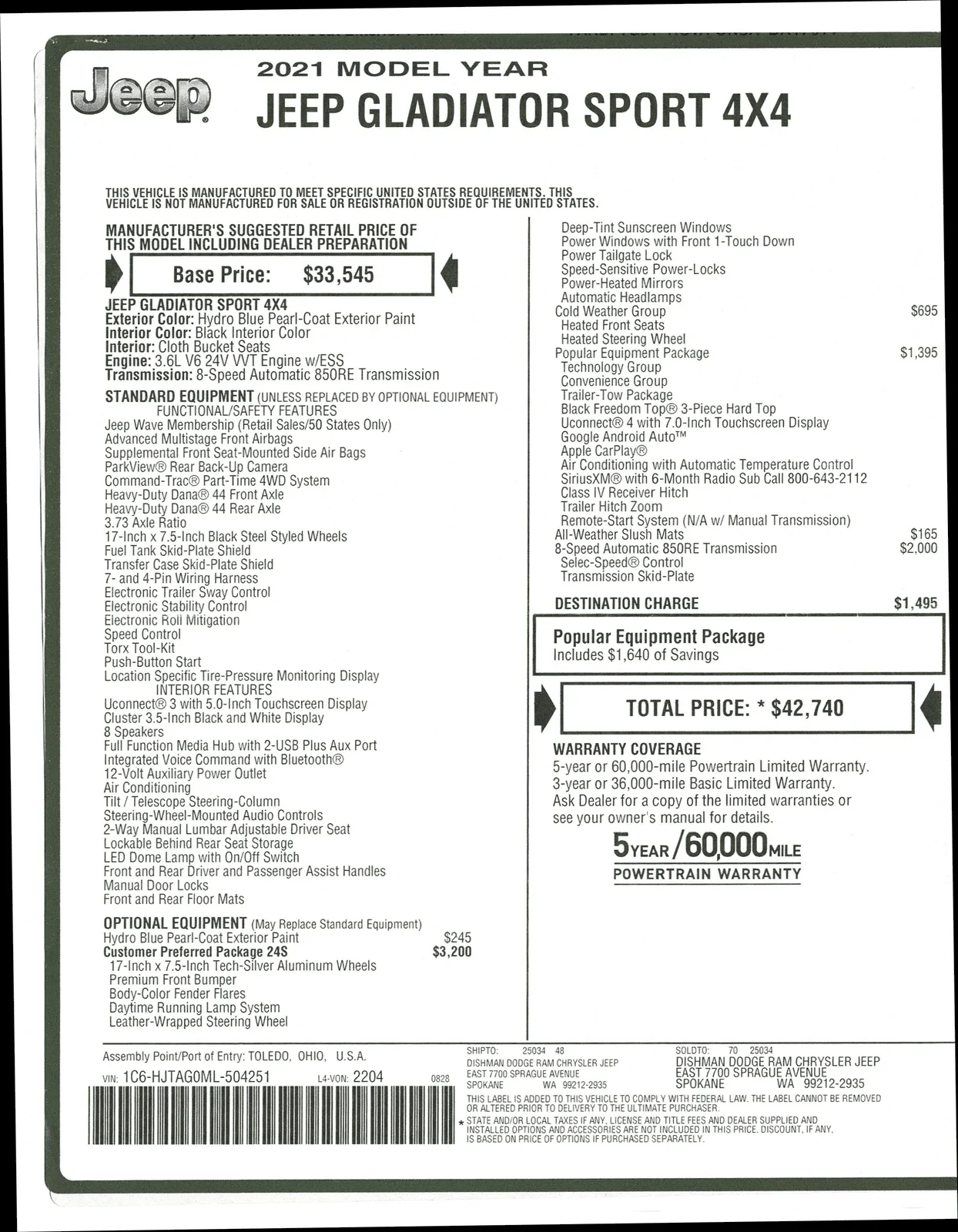 Jeep Gladiator Sport vs Sport S - Which did I buy?! sticker