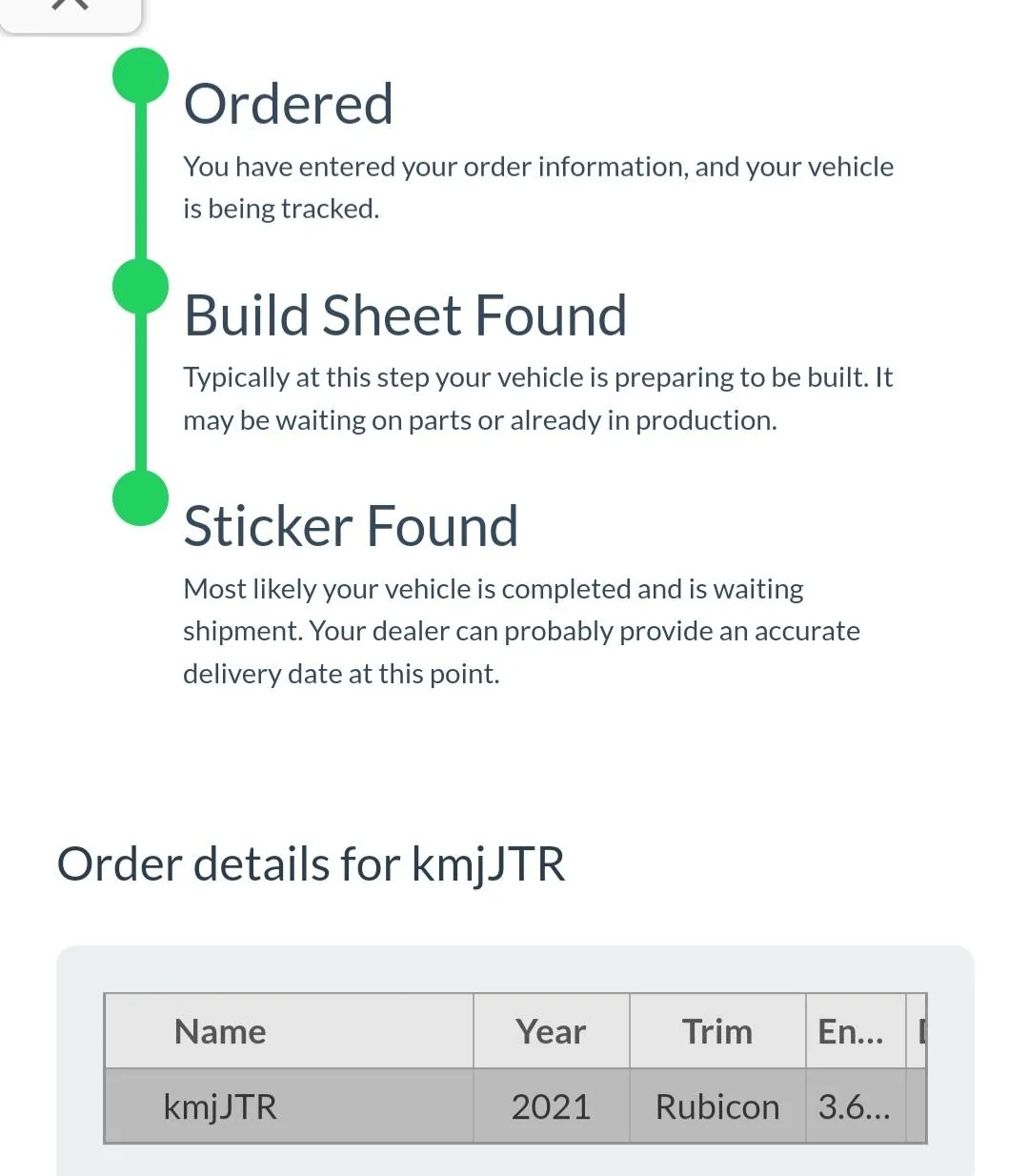 Jeep Gladiator Gladiator Window Sticker and Build Sheet Order Tracking Screenshot_20210929-063030_Chrom