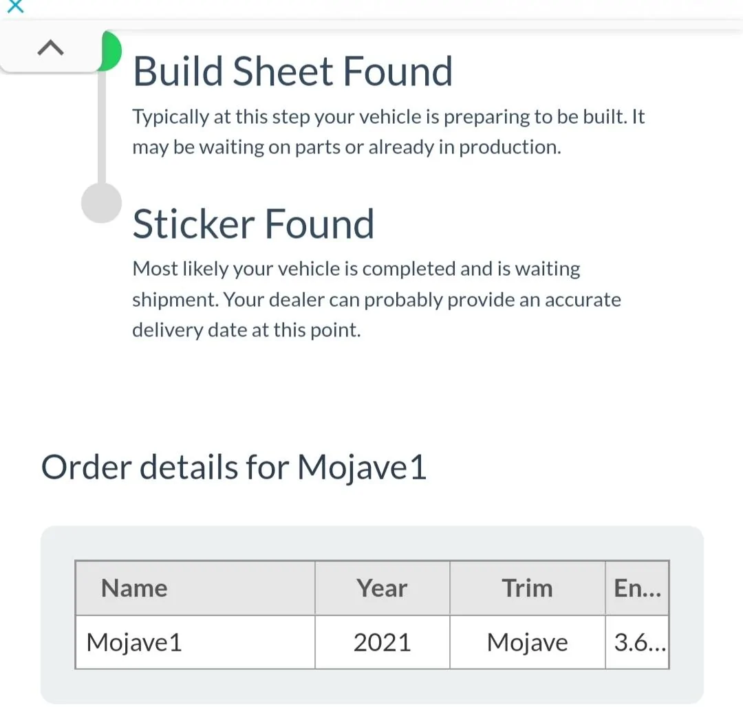 Jeep Gladiator Gladiator Window Sticker and Build Sheet Order Tracking Screenshot_20210929-062957_Chrom