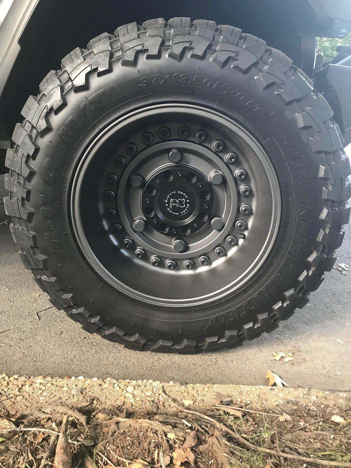 Jeep Gladiator 4 BLACK RHINO ARMORY 20" X 12" WHEELS WITH 37" X 13.5" TOYO OPEN COUNTRY M/T MOUNTED AND BALANCED LIKE NEW CONDITION!!! IMG_5480