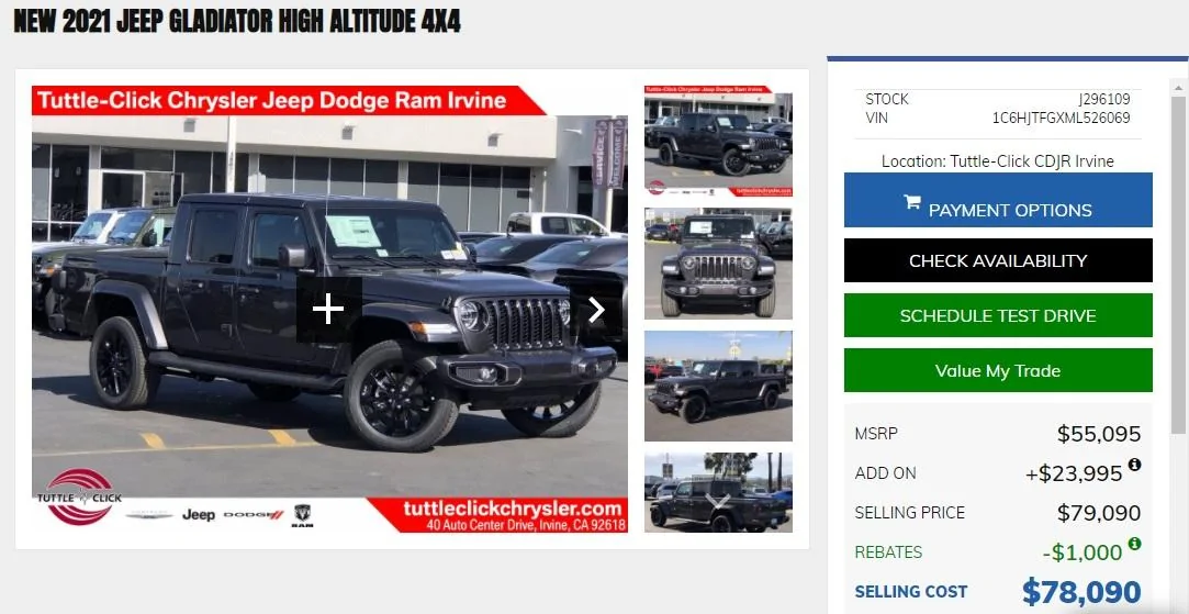 Jeep Gladiator Market Adjustments - LOFL high_alt1