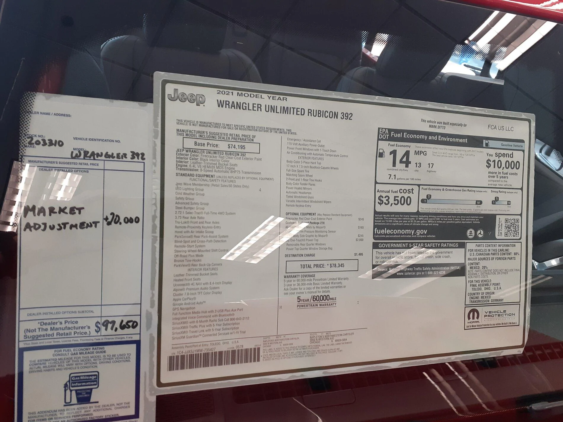 Jeep Gladiator Market Adjustments - LOFL 20210924_102401