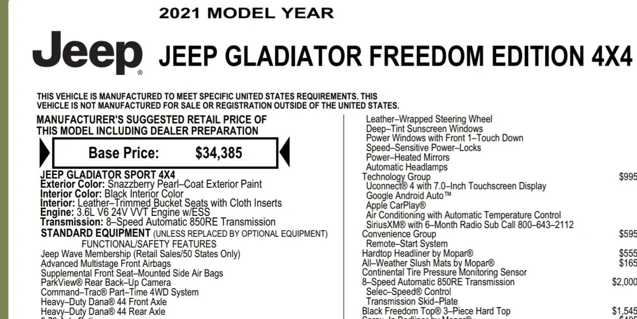Jeep Gladiator When your trim isn't an option Screenshot_20211004-201929_Driv
