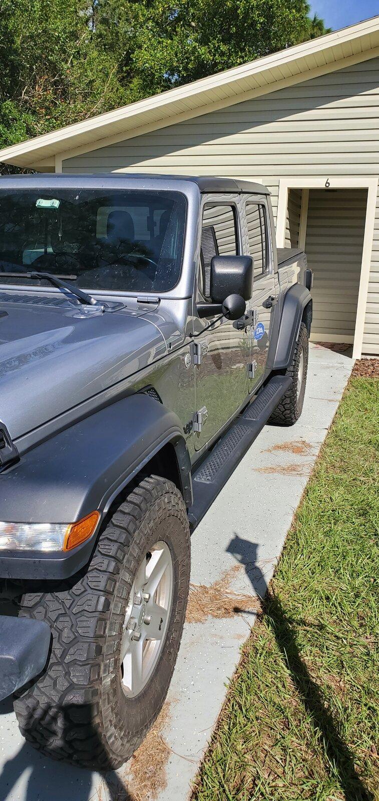 Jeep Gladiator Doors off, Harley mirrors on? scooter mirror 3.jpe