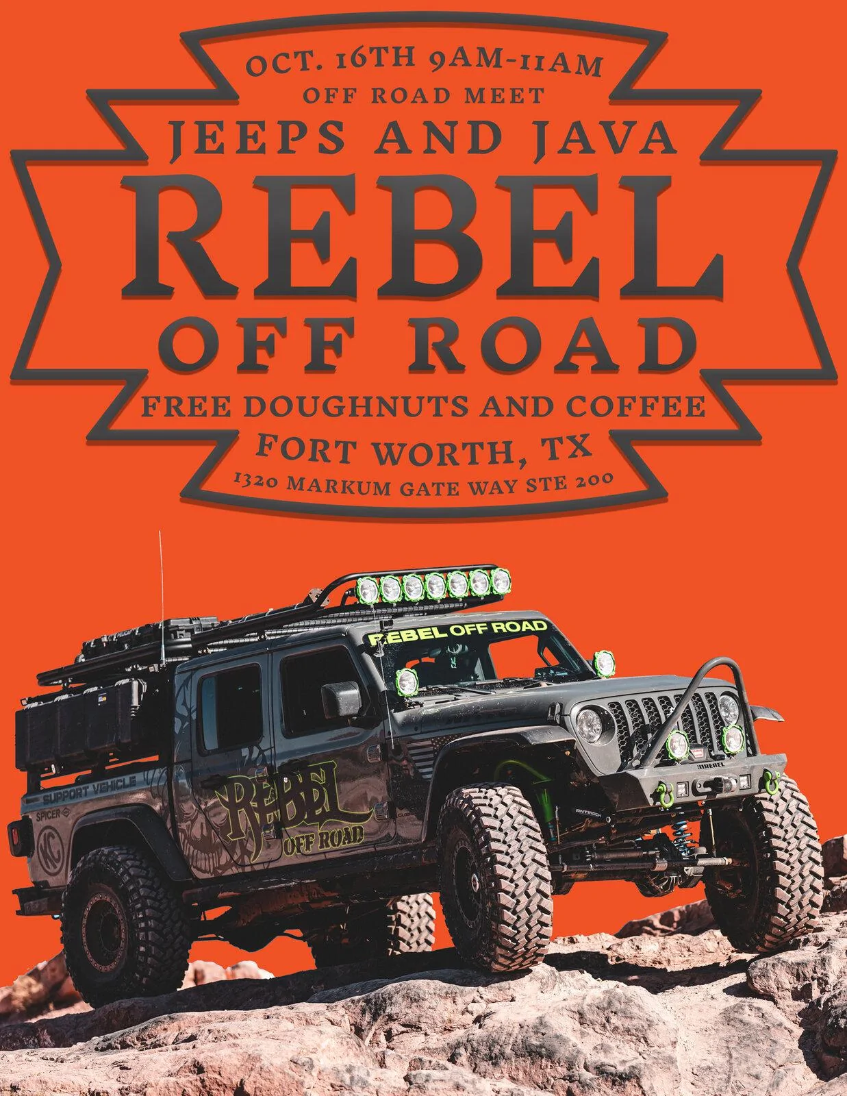 Jeep Gladiator Rebel Off Road Jeeps and Java Off Road Meet - Oct 16th REBEL-TEXAS-GRAPHICS