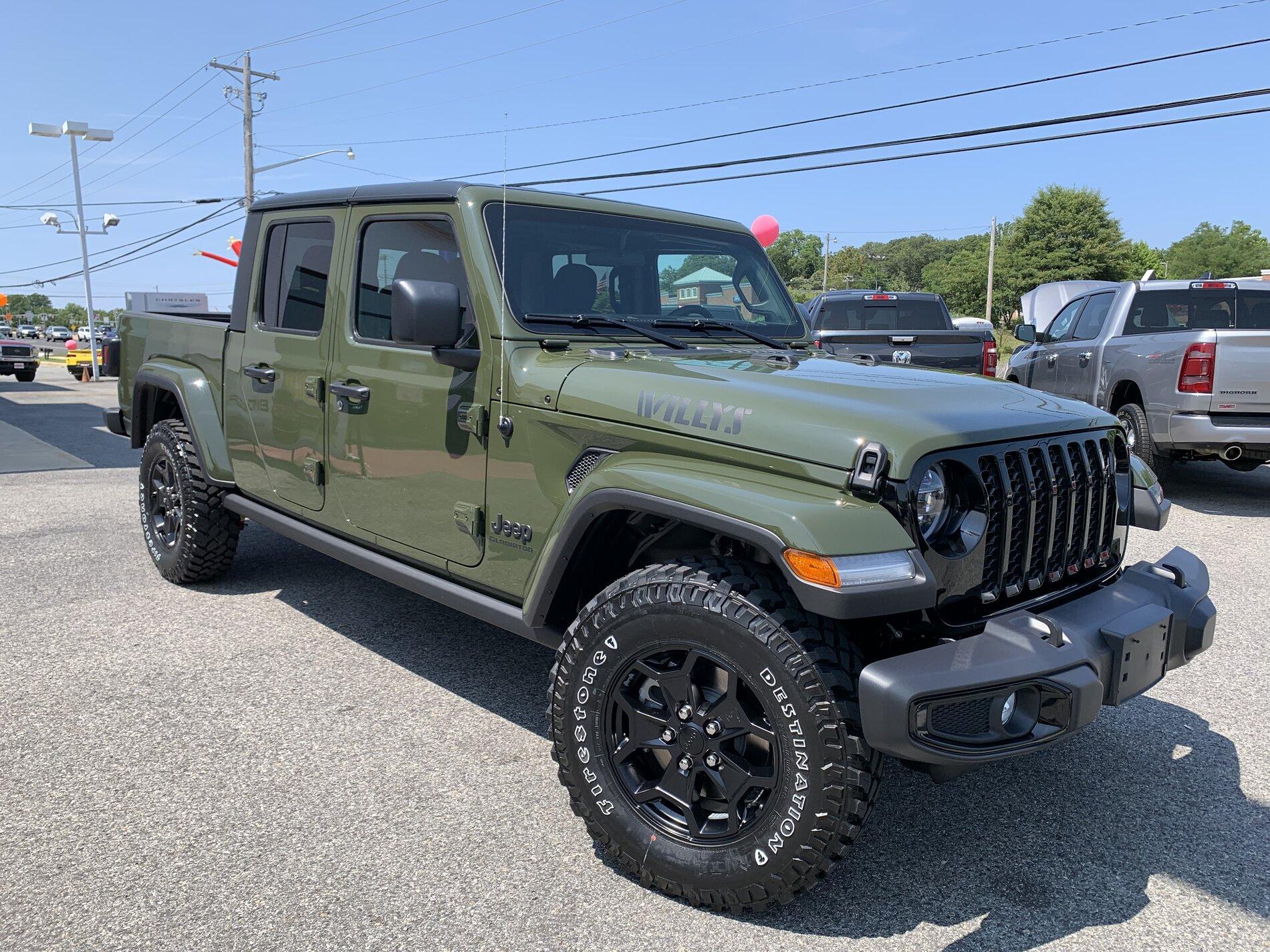 Jeep Gladiator My new Sarge! Planning to keep the rims but going to 285/70R17 Duratrac ( Rubi size), but not sure what to do to lift it a little more. 1D27F60D-234C-42D6-8D60-E6C050FEE478