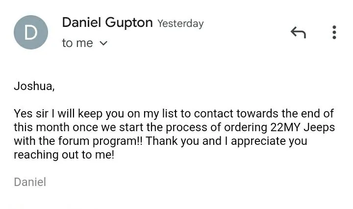 Jeep Gladiator Gupton Motors up to 8% below invoice Screenshot_20211008-102753_Gmail