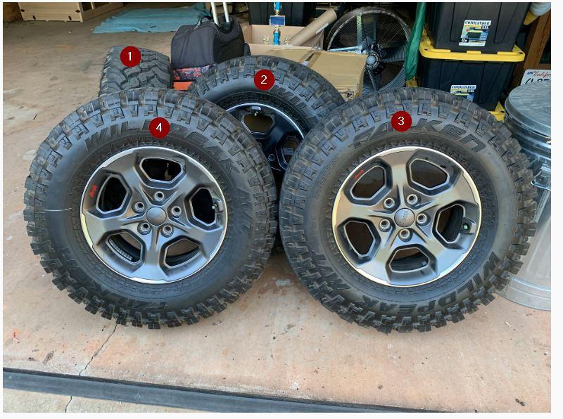 Jeep Gladiator Takeoff, Gladiator Rubicon wheels/Tires Takeoff, Gladiator Rubicon wheels_Tires
