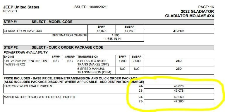 Jeep Gladiator 2022 Jeep Gladiator (JT) ORDER GUIDE!! [Updated Monthly] J