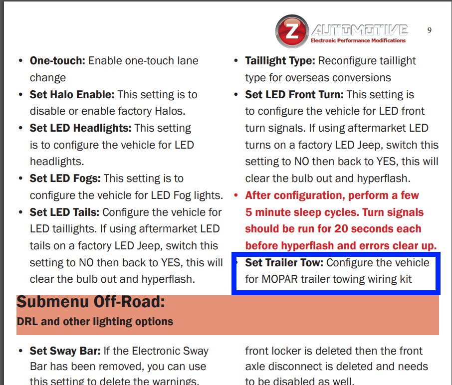 Jeep Gladiator Tazer updated instructions says trailer tow mode! 1634562607990