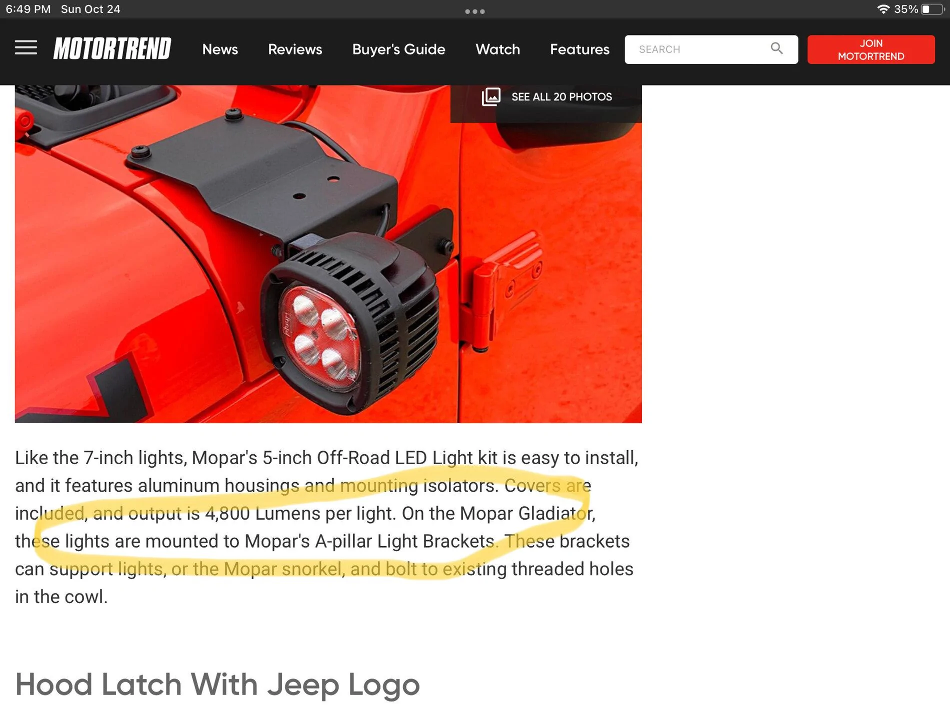 Jeep Gladiator Cowl lights 12A998F8-4DAD-4EC4-A6C3-B80AA2B0EEDD
