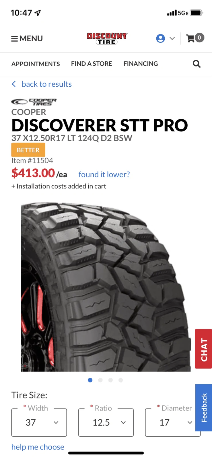 Jeep Gladiator Tire and Wheel Package 37s wt5