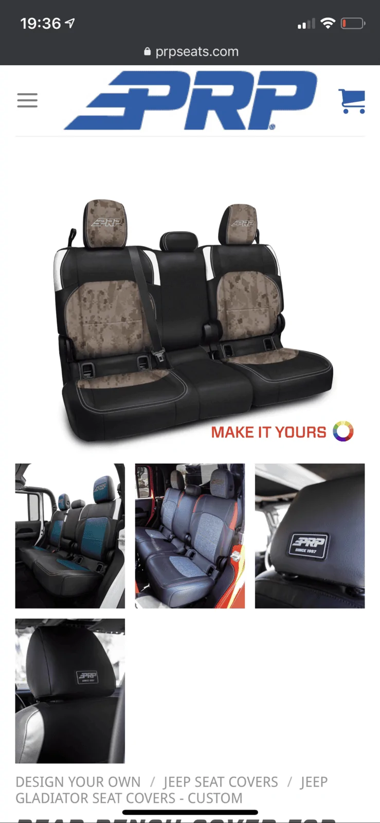 Jeep Gladiator What do you guys think? PRP Seat Covers 705D8750-38C5-40C0-854E-66791272DEB8
