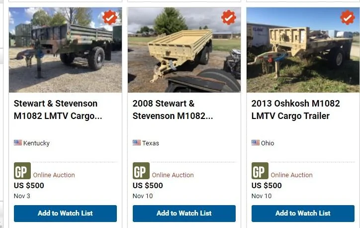 Jeep Gladiator Anyone buy military surplus? Screenshot 2021-10-31 205105