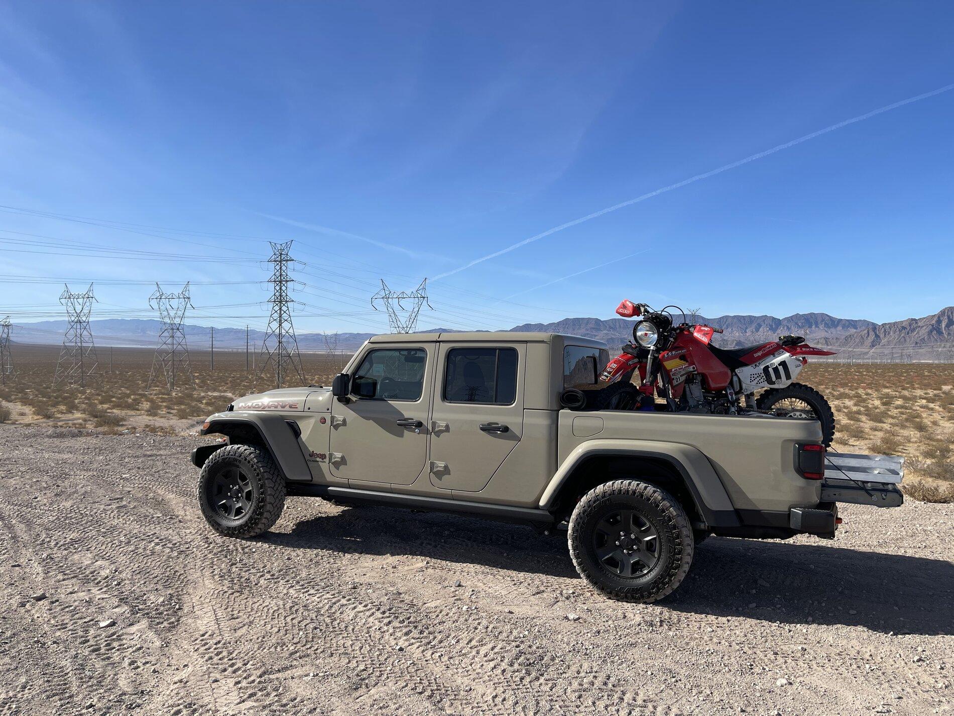 Jeep Gladiator Let's see pictures of dirt bikes or trials motorcycles loaded in the bed. D3C7BD07-8935-4793-BD30-828A76CDE645