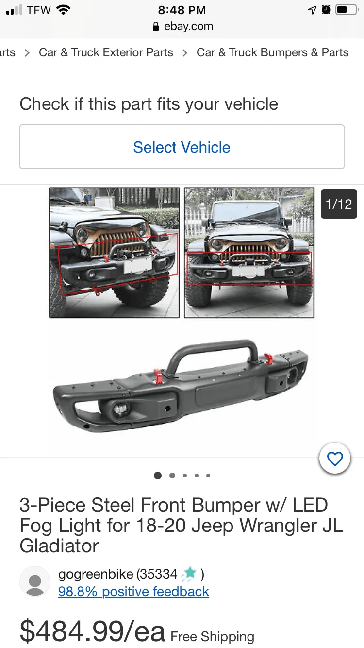 Jeep Gladiator WTB OEM Rubicon steel bumper. 8D6ED7E3-65D3-4049-8BA6-6B8BD4162B48