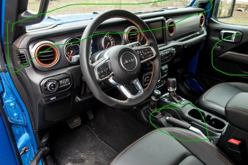 Jeep Gladiator Mojave stitched interior Part #s 4869FCB7-B25C-44C5-AA3E-FE3E6E57BC71