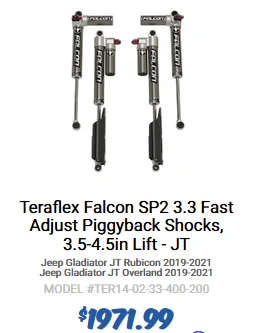 Jeep Gladiator Falcon 3.3 3.5-4.5 inch lift, brand new for a JT. 1636058445775