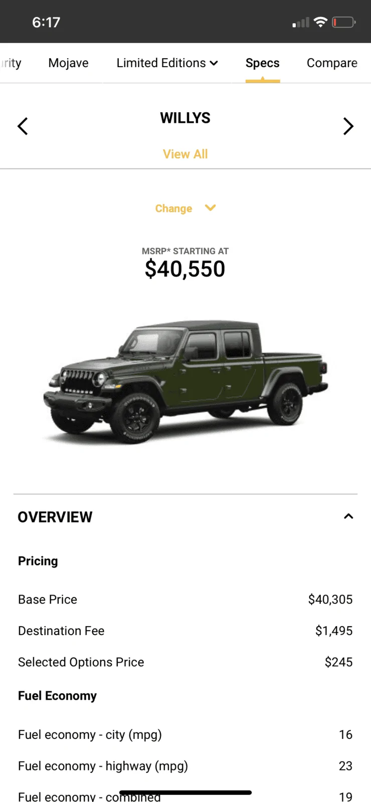 Jeep Gladiator 1086lb Payload capacity, Mojave. What? 5C8CC306-9D5B-4132-B06B-513D027CF9D6