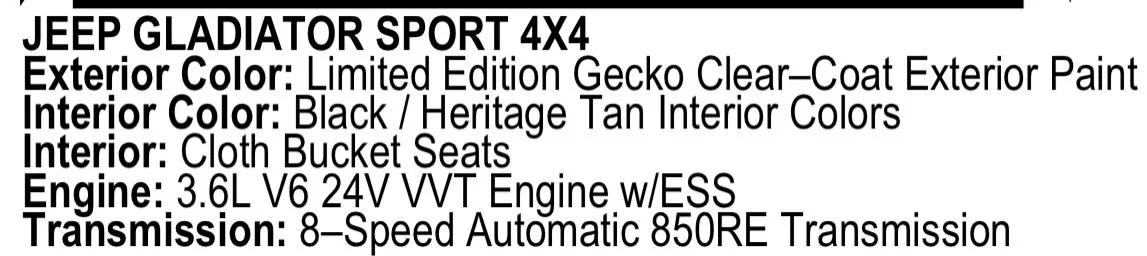 Jeep Gladiator I might have found the full 2022 Gladiator color list!!! 3B016A22-7A69-4A17-97A8-3BDF2CF0FFB0