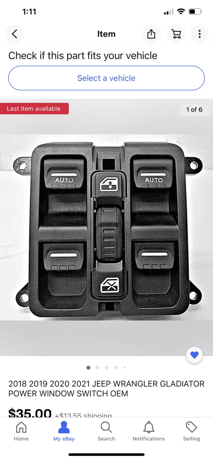 Jeep Gladiator Power window switch D00EC874-41ED-4982-9A52-4359D2B4B32C