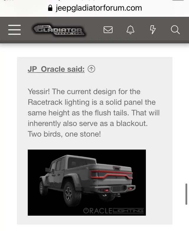 Jeep Gladiator Just saw this on Instagram, Tailgate brake light concept. 5C493A07-E62E-4C28-9855-370D2BF01848