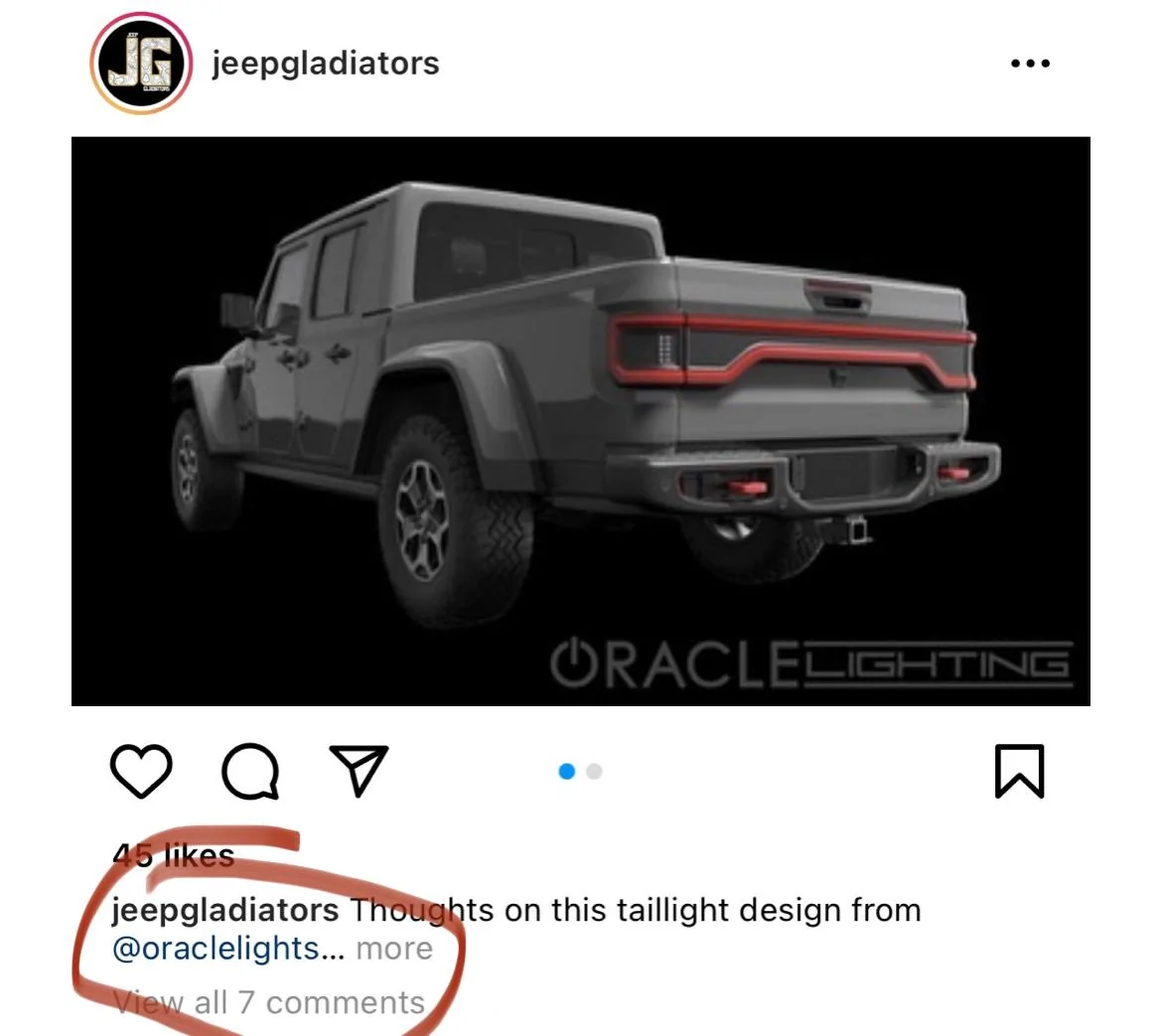 Jeep Gladiator Just saw this on Instagram, Tailgate brake light concept. 39A266F2-B9E2-4E69-B00B-65583D72BC94