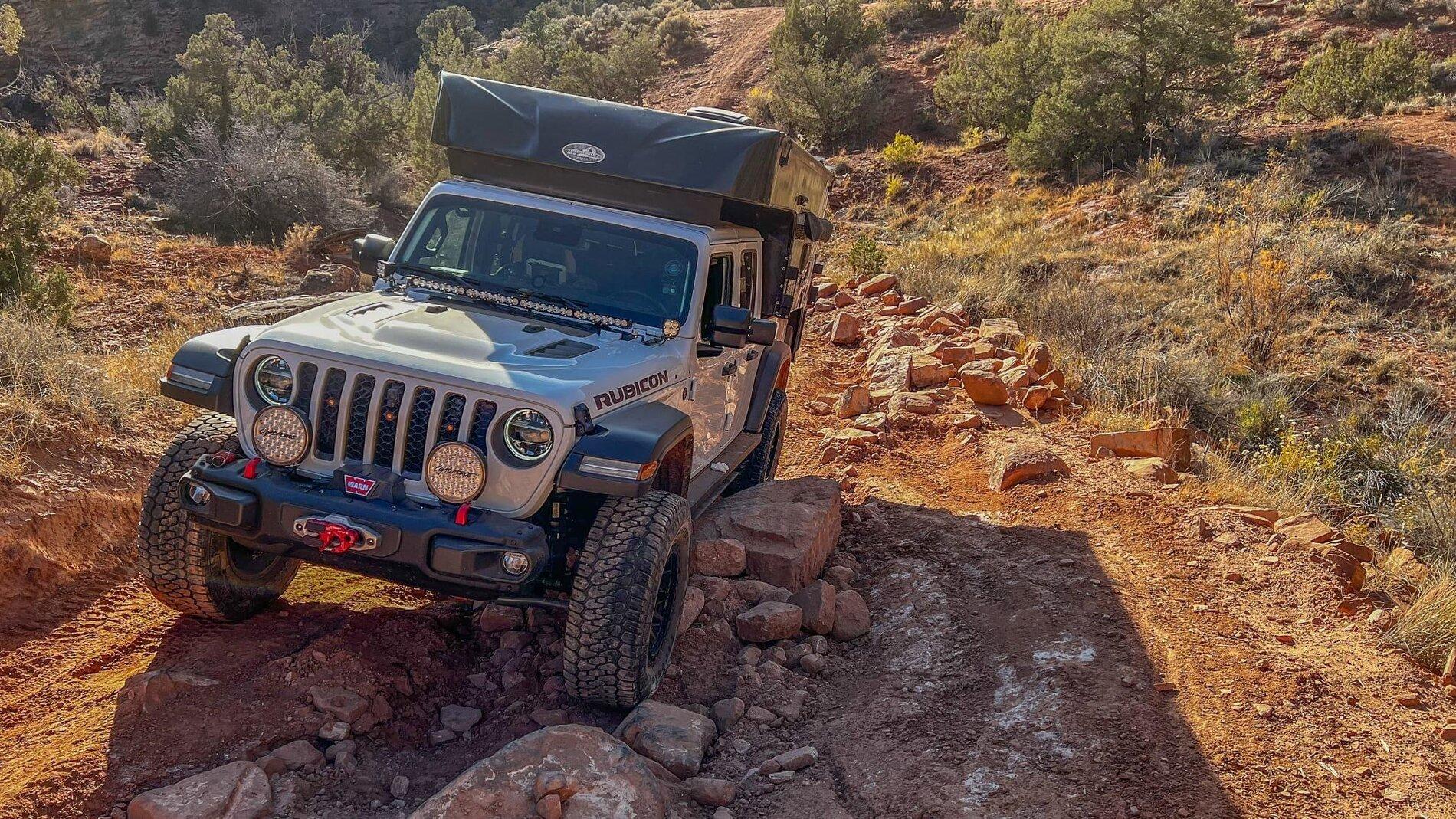Jeep Gladiator The Rose Garden Hill? In our Gladiator Rubicon EcoDiesel? With a slide in camper? 9A2FCD77-ADFE-49AD-B050-823AD86FCD69