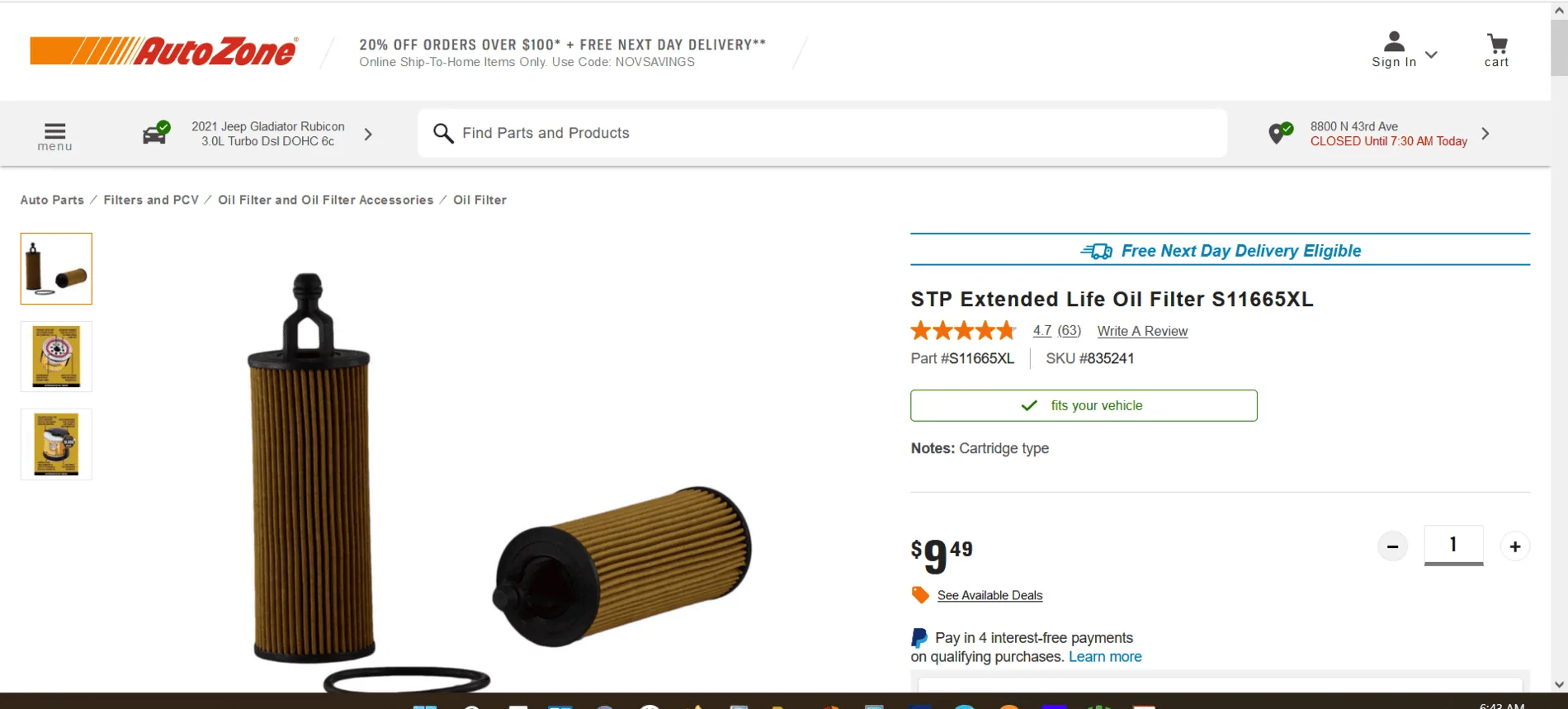 Jeep Gladiator Official EcoDiesel Oil and Filter Recommendations Screenshot (3)