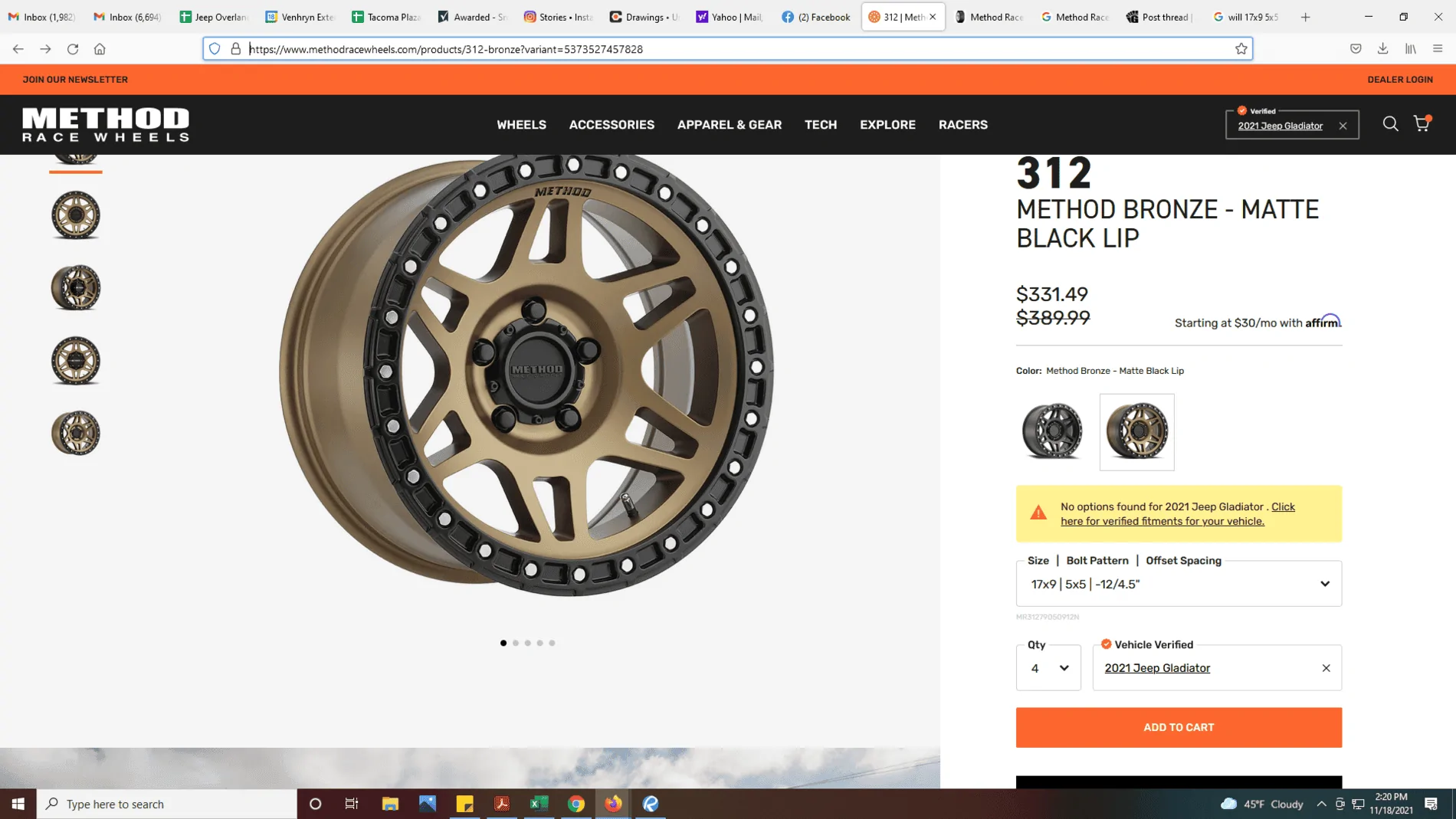 Jeep Gladiator Will 17x9 5x5 -12mm offset fit my 2022 Gladiator Rubicon 1637274072371