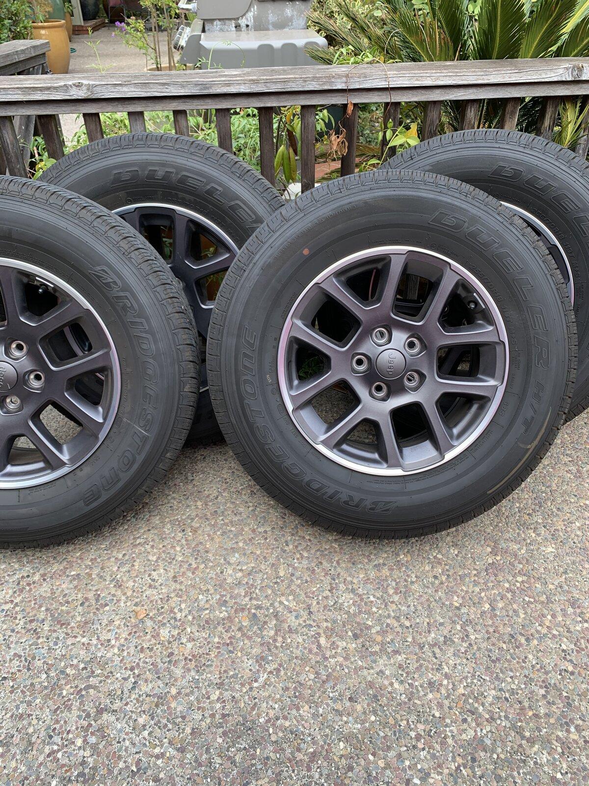 Jeep Gladiator FREE 2020 18” Jeep Gladiator (5) Wheels and (5) Bridgestone Dueler Tires with less than 90 miles IMG_0733