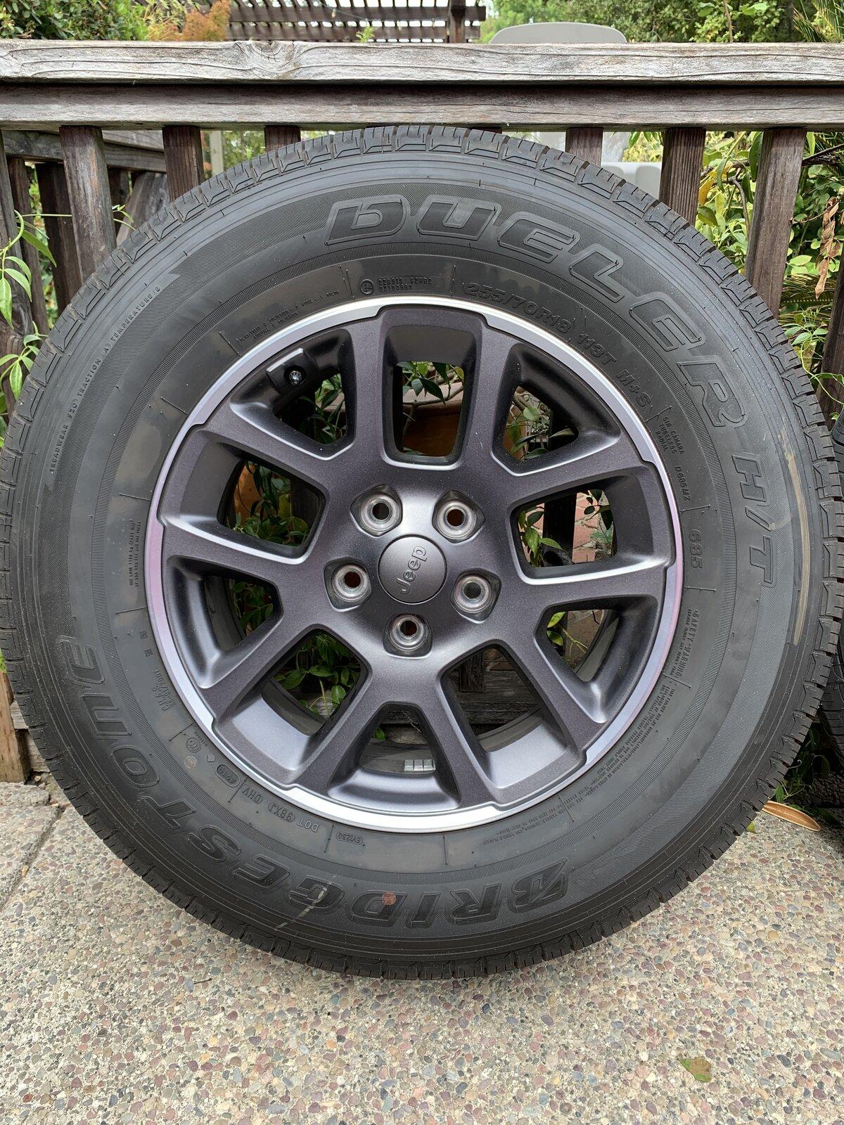 Jeep Gladiator FREE 2020 18” Jeep Gladiator (5) Wheels and (5) Bridgestone Dueler Tires with less than 90 miles IMG_0735