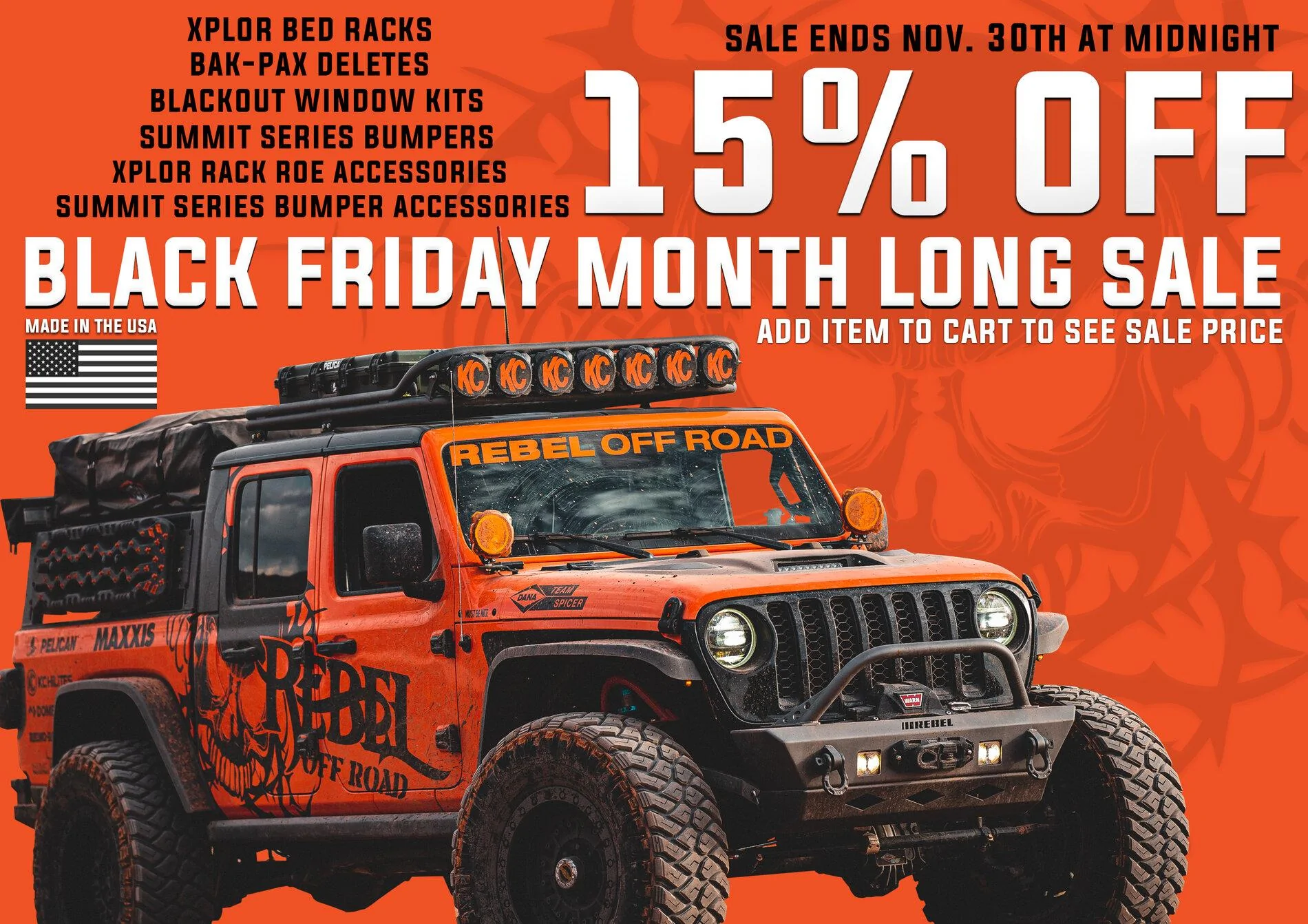 Jeep Gladiator 15% and 20% Off Rebel Engineering + Other Select Brands - Black Friday Sale Email-Blast-Black-Friday-Sal